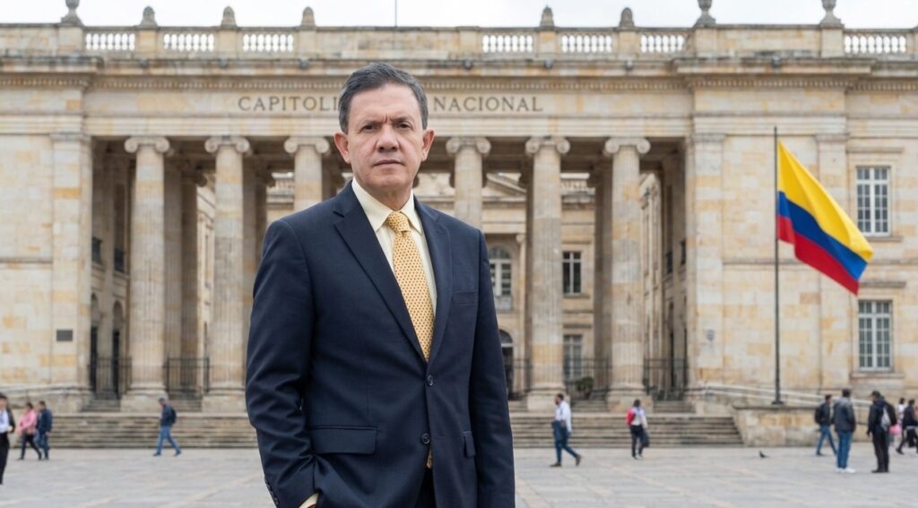 Dr. Diego Palacios Franco abogado administrativo frente al Capitolio Nacional Colombia